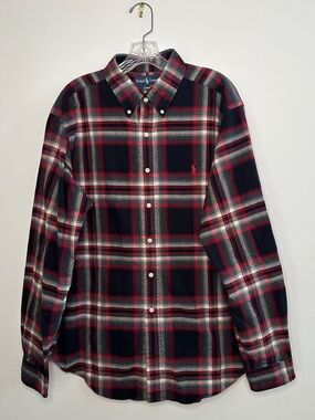 Men's Size XL Ralph Lauren Classic Fit Plaid Flannel Long Sleeve Shirt